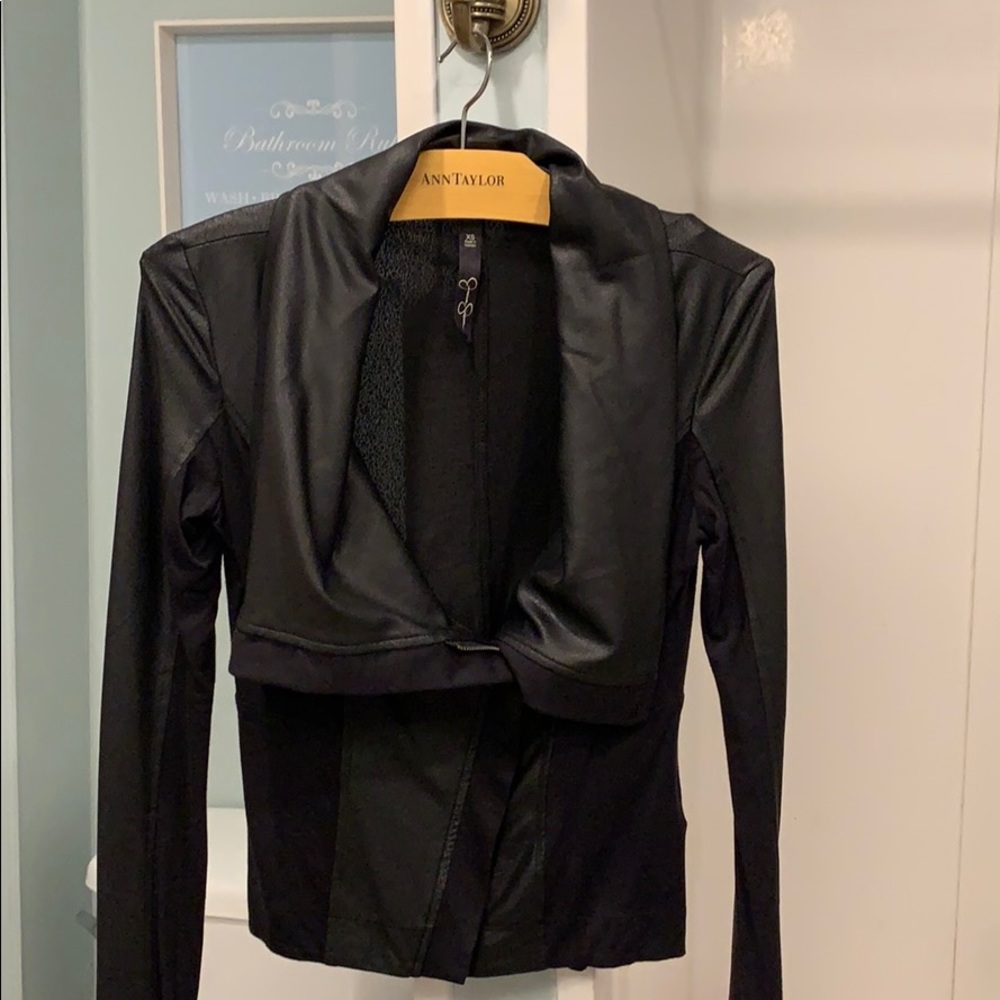 Black lightweight moto top/ sweater